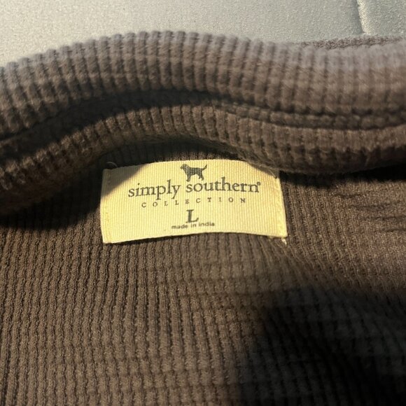 Women's Grey Button Down Sweater Top Large - Picture 5 of 9